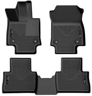 Lexus NX350 Floor Liners - Front + Rear - Husky Liners - WeatherBeater - Black - `22-`23 Lexus NX350 Floor Liners - Front + Rear - Husky Liners - WeatherBeater - Black - `22-`23